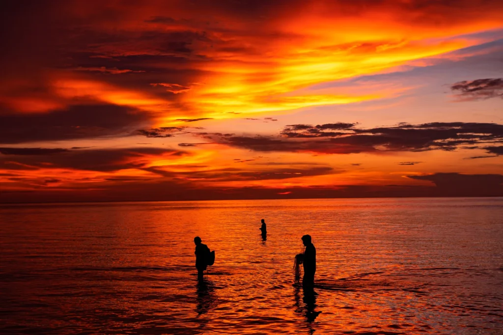 Atardecer con pescadores en Holbox