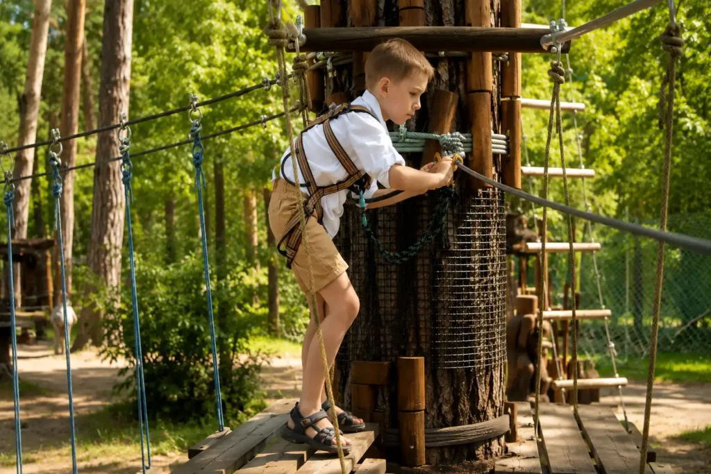 Niños escalando en Scape Park