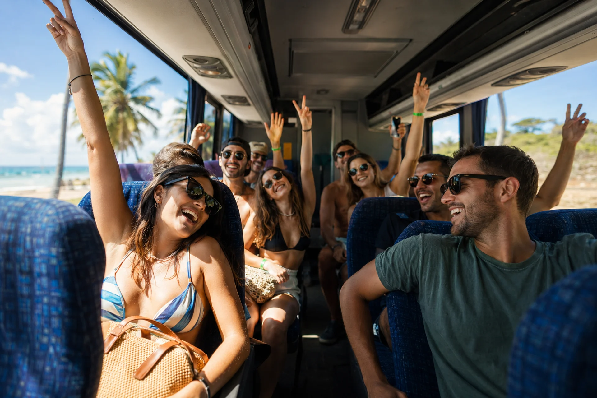 Grupo de amigos de excursión en Punta Cana